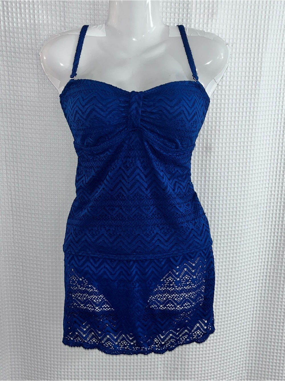 Catalina Royal Blue Lace Tankini 2-piece Swim Dress size large